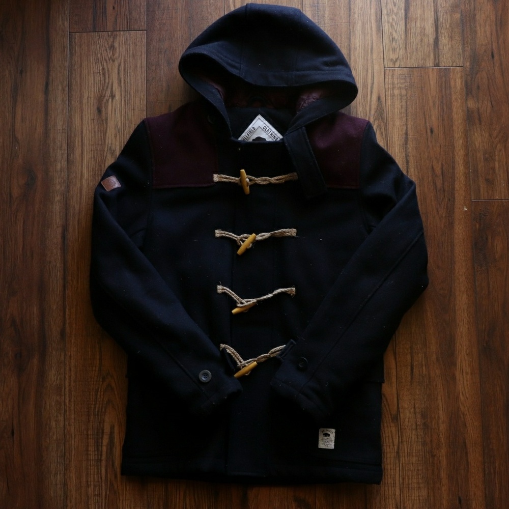 Bellfield Navy blue/burgundy Duffle Coat